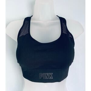 PINK Seamless Lightly Lined Sports Bra Medium Black NWOT